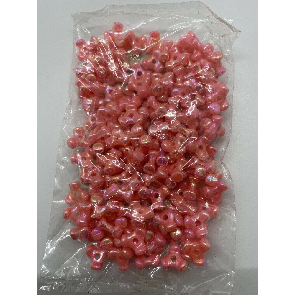 144 Gems 10MM TRI Propeller Beads blk,pink,yell,teal or clear 1 Bag - Picture 9 of 12